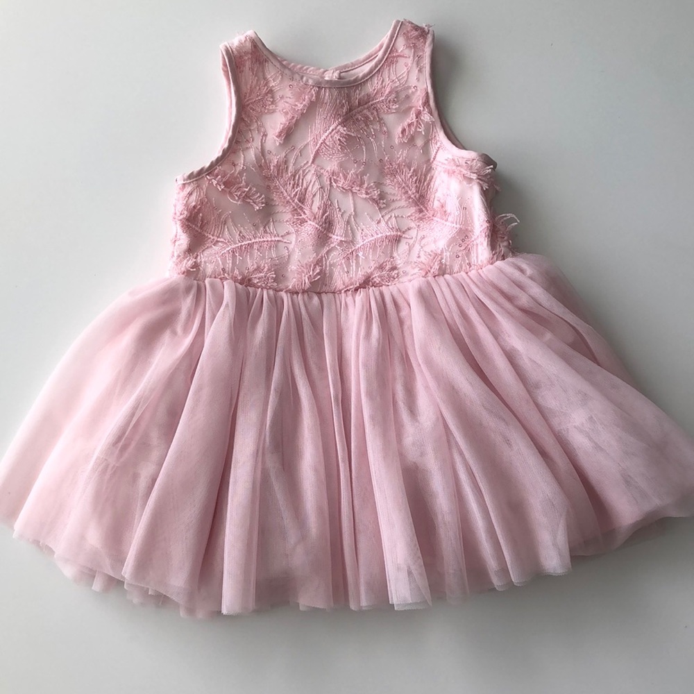 Pink fancy feather top dress!